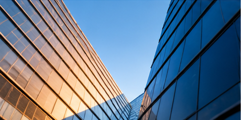 Modern glass buildings